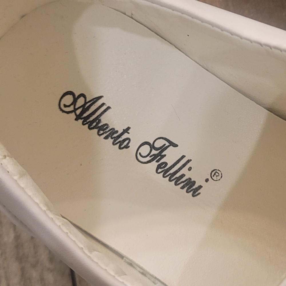 NWB! Alberto Fellini Mens White Casual Slip-On Loafers 7.5 - Picture 3 of 8